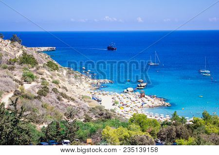 Beautiful Sea Landscape On The Way From Protaras To Ayia Napa Around Cape Greco, Cyprus