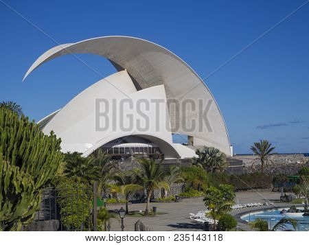 Spain, Canary Islands, Tenerife, Santa Cruz De Tenerife, December 27, 2017: Auditorio De Tenerife, P