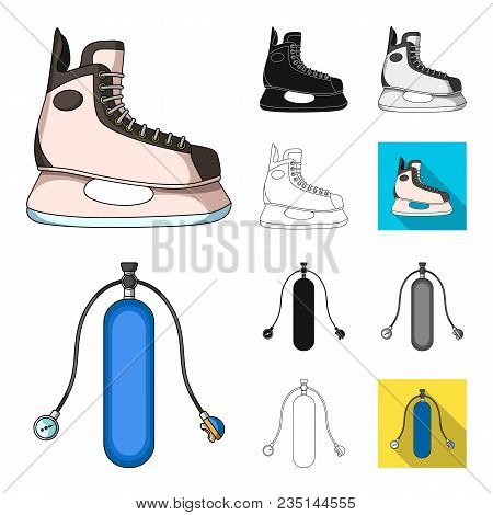 Extreme Sport Cartoon, Black, Flat, Monochrome, Outline Icons In Set Collection For Design.different