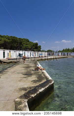 Vintage Beach Cabin In Croatia On A Sunny Day