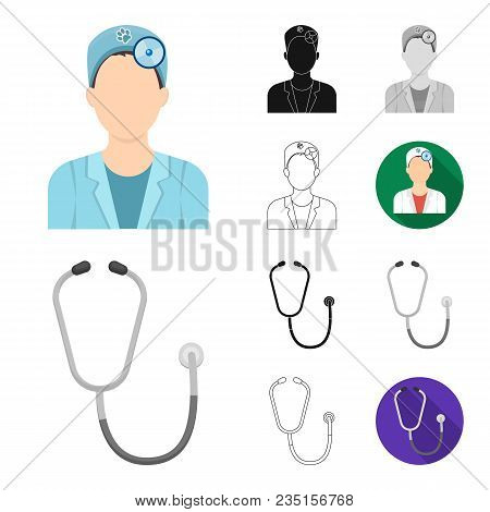 Veterinary Clinic Cartoon, Black, Flat, Monochrome, Outline Icons In Set Collection For Design. Trea