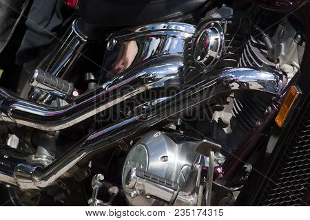 Shiny Chrome Motorcycle Engine Block Chopper. For Real Motorcycle Lovers.
