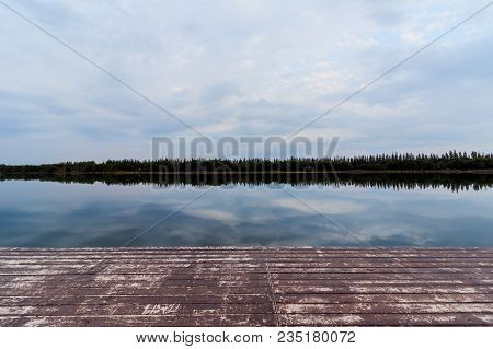 Water And Sky Is Beautiful In Summer Day At Swamp