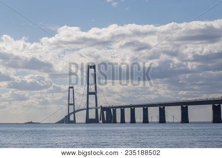 Photo Of The Great Belt Suspension Bridge In Denmark