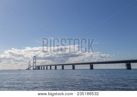 Photo Of The Great Belt Suspension Bridge In Denmark