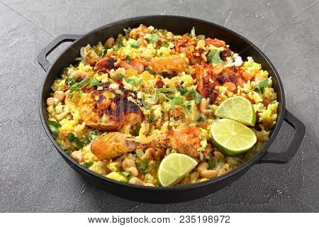 Chicken Biryani, Indian Cuisine, Top View