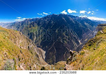 Colca Canyon Is A Canyon Of The Colca River In Southern Peru