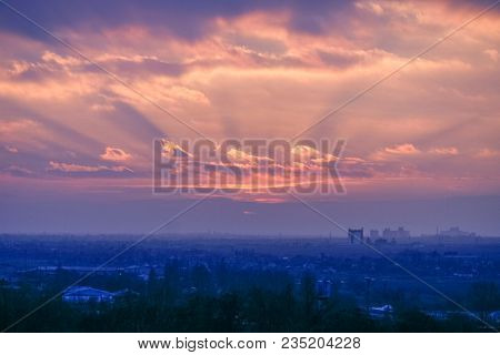 Sunrise In The Cloudy Sky