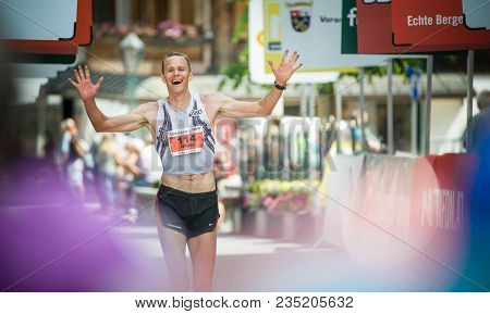 Osterreich, St. Anton Am Arlberg - Juli 2, 2016: Niklas Krohn, The Winner Of 14. Montafon Arlsberg M