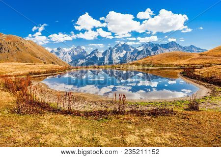 Fantastic Lake Koruldi Near Mestia In Svaneti Region Of Georgia