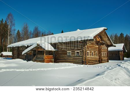 Russian Traditional Wooden Peasant House