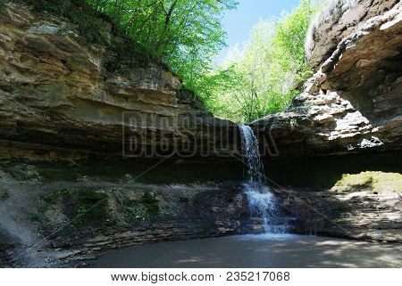 Gipsy Hole Waterfall In The Saharna, Moldova