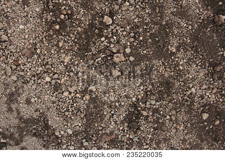 Volcanic Brown Earth Etna Volcano. The Islands Of Sicily, Italy. Volcanic Breed And Earth. Volcanic 