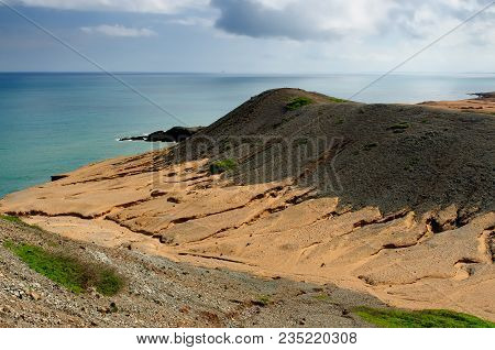 Colombia, Wild Coastal Desert Of Penisula La Guajira Near  The Cabo De La Vela Resort. Beaches Of Th