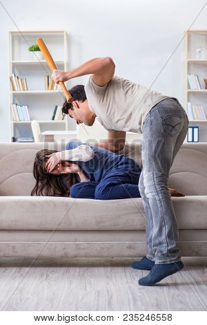 Desparate wife with aggressive husband in domestic violence