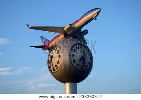 Johor Bahru,malaysia- 05 Apr, 2018:  A Airplane Statue Located Just Outside Of Senai Airport Located