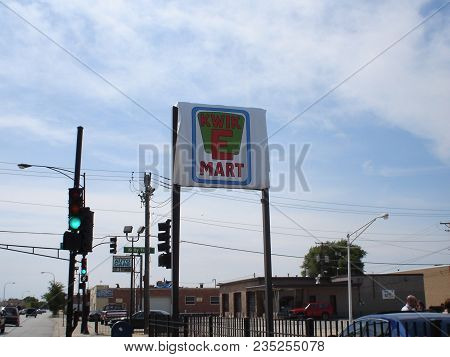 Kwik E Mart Sign Outside Of A Seven Eleven Turned Into A Kwik E Mart To Promote The Simpsons Movie, 