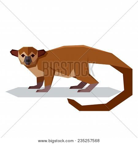 Vector Image Of The Flat Polygonal Kinkajou