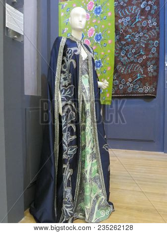 JAKARTA, INDONESIA - June 8, 2017: A mannequin wearing Indonesian traditional batik clothes.