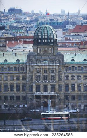 Prague, Czech Republic, February 2018: The Ministry Of Industry And Trade Building In Prague. Archit