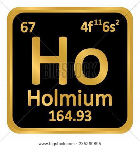 Periodic Table Element Holmium Icon On White Background. Vector Illustration.