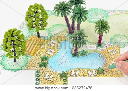 Landscape Architect Design Backyard Plan For Villa