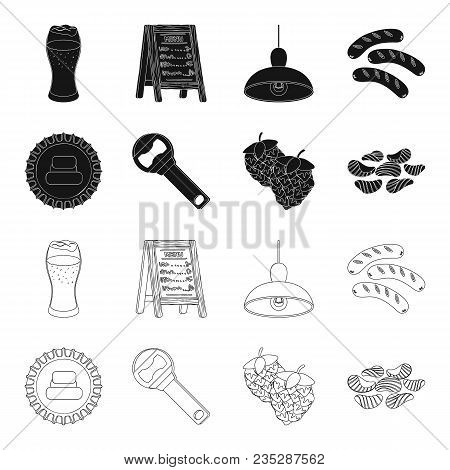 Bar, Pub, Restaurant, Cafe .pub Set Collection Icons In Black, Outline Style Vector Symbol Stock Ill
