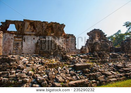Palenque, Chiapas, Mexico: The Palace, One Of The Mayan Buiding Ruins In Palenque. Palenque Was Decl