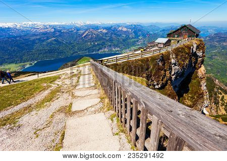 Restaurant At The Schafberg Viewpoint, Upper Austria. Schafberg Viewpoint Located In The Salzkammerg