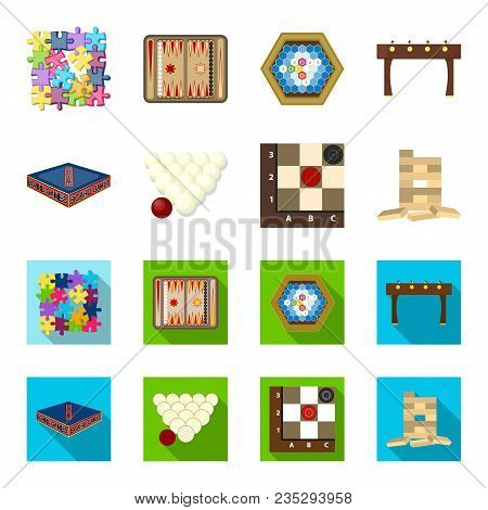 Board Game Cartoon, Flat Icons In Set Collection For Design. Game And Entertainment Vector Symbol St