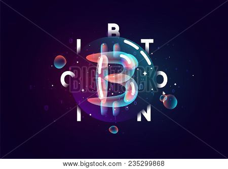 Bitcoin Crypto. Design Of Electronic Cryptocurrency Market Finance, Business Concept Coin Money. Col