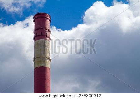 Pipe Chp Against The Sky In Ukraine.