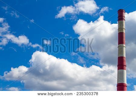 Pipe Chp Against The Sky In Ukraine.