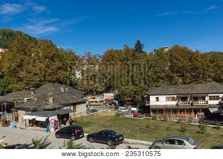 Metsovo, Epirus, Greece - October 19, 2013: Autumn View Of Village Of Metsovo Near City Of Ioannina,