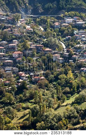 Metsovo, Epirus, Greece - October 19, 2013: Autumn View Of Village Of Anilio Near City Of Ioannina, 