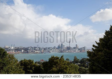 Auckland, New Zealand - April 15, 2015: View Of The Skyline As Seen From Devonport