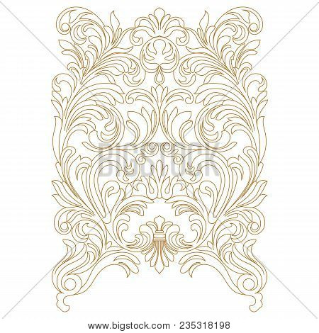 Golden vintage ornament, baroque ornament, scroll ornament, engraving ornament, border ornament, floral ornament, retro pattern, antique pattern, style acanthus pattern, foliage pattern, swirl pattern decorative pattern, filigree pattern. vector