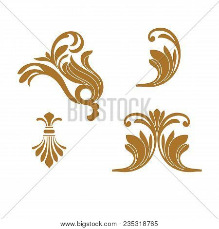 Golden vintage ornament, baroque ornament, scroll ornament, engraving ornament, border ornament, floral ornament, retro pattern, antique pattern, style acanthus pattern, foliage pattern, swirl pattern decorative pattern, filigree pattern. vector