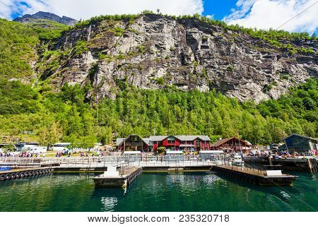 Geiranger Is A Small Tourist Village In Sunnmore Region Of Norway. Geiranger Lies At The Geirangerfj