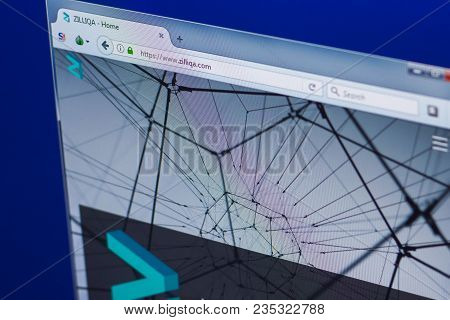 Ryazan, Russia - March 29, 2018 - Homepage Of Zilliqa Crypto Currency On The Pc Display, Web Address