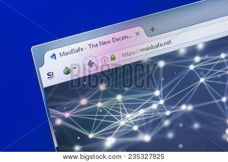 Ryazan, Russia - March 29, 2018 - Homepage Of Maid Safe Coin On The Pc, Web - Maidsafe.net.