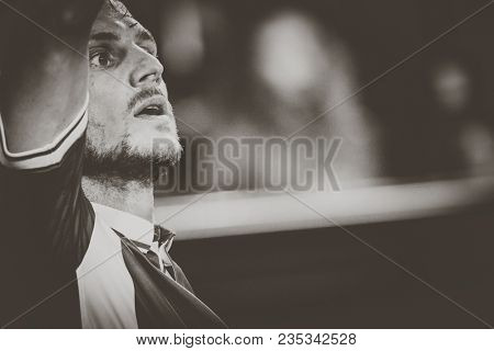 VALENCIA, SPAIN - APRIL 8: Piatti during Spanish La Liga match between Valencia CF and RCD Espanyol at Mestalla Stadium on April 8, 2018 in Valencia, Spain