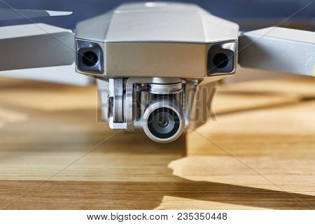 Drone camera on a gimbal stabilizer