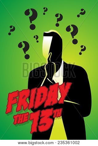 An Illustration Of Superstitious Businessman About Friday The 13th