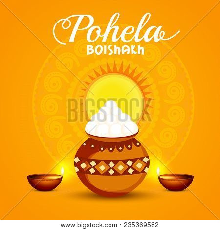 Poster Or Banner Of Bengali New Year Pohela Boishakh Greeting Card Background.