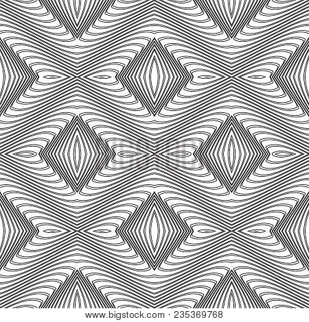 Vector Seamless Pattern. Modern Texture. Repetition Of Geometric Elements. Monochrome. Wallpaper For