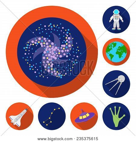Space Technology Flat Icons In Set Collection For Design.spacecraft And Equipment Vector Symbol Stoc