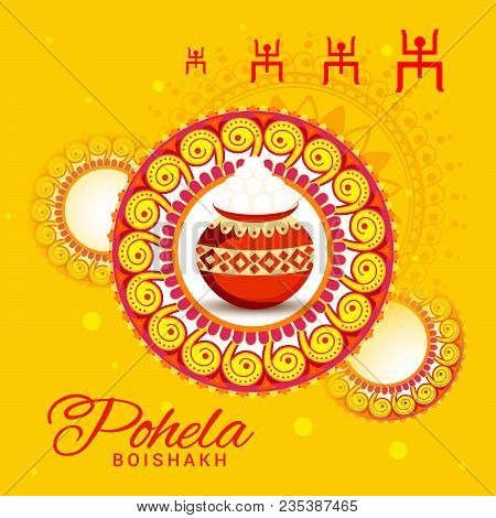 Poster Or Banner Of Bengali New Year Pohela Boishakh Greeting Card Background.