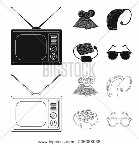 Lottery, Hearing Aid, Tonometer, Glasses.old Age Set Collection Icons In Black, Outline Style Vector