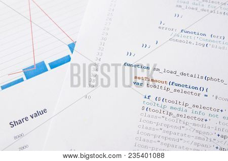 Web Developer Programming Code Printed On A Piece Of Paper